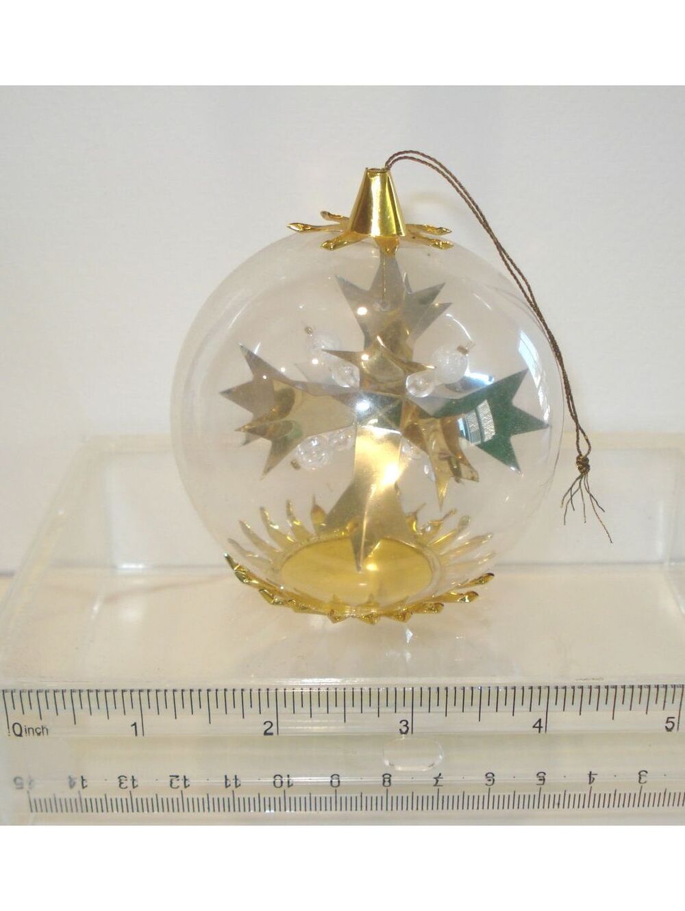 Vintage 1970's West Germany Resl Lenz Snowflake / Cross glass Christmas ornament